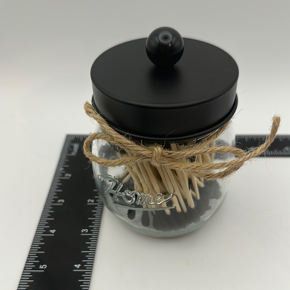 Black Lid Glass Jar with Matches - Picture 3 of 9